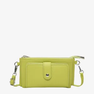 Multi-Pocket Leather Crossbody Wallet with Detachable Strap