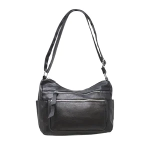 Double-Zip Shoulder Bag with Multi Pockets